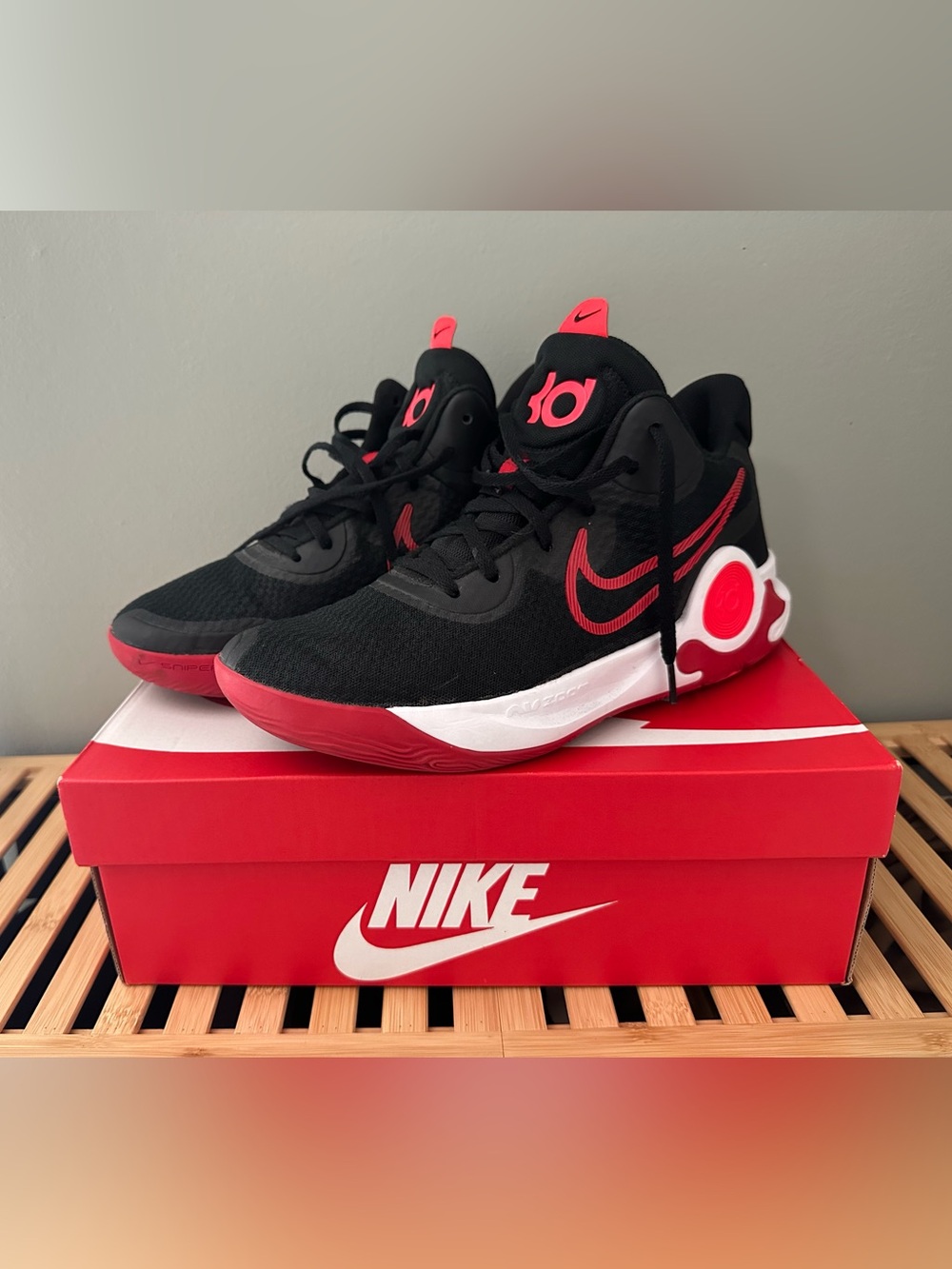 Nike KD Trey 5 IX Bred 2022 CW3400-001 Black Red Low-Top Performance Sneakers
